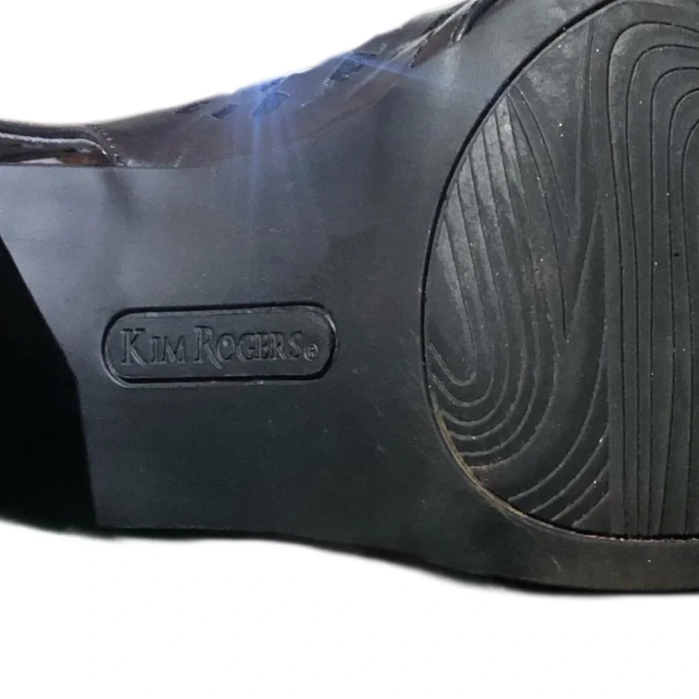 Kim Rogers Simion Open Toe Black Cutout Chunky Sandals Sz 11